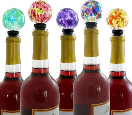 American Made Blown Glass Wine Stopper, Confetti