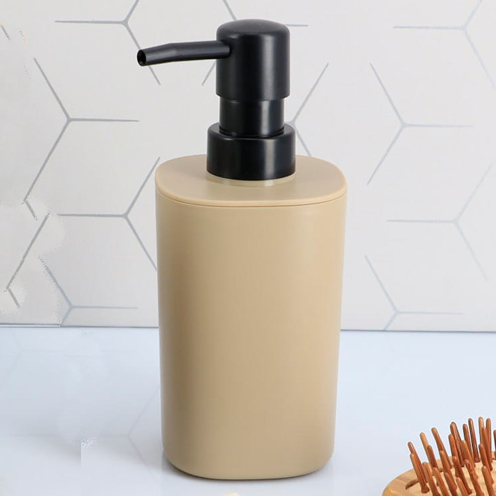 Bathroom Set Tumbler, Soap Dispenser, Soap Dish Set of 3 Accessories, Beige