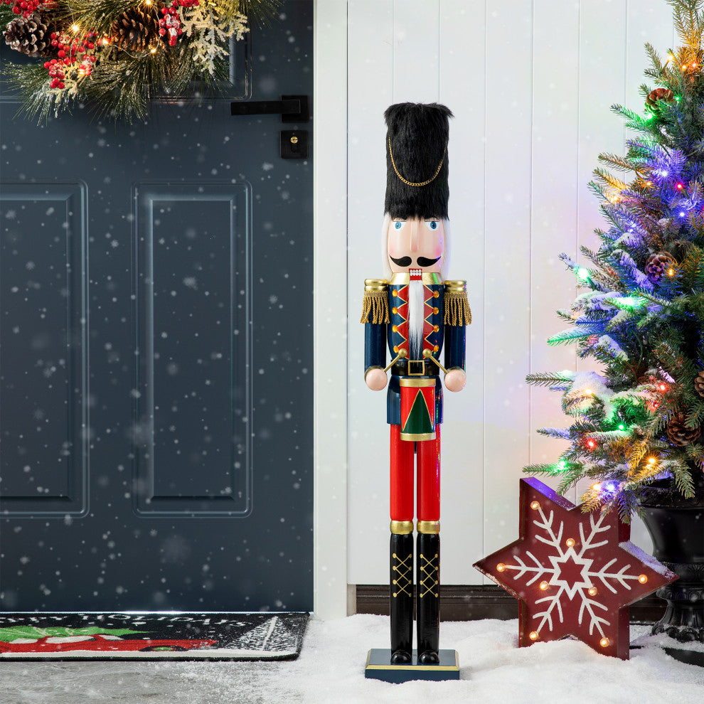 36"H Wooden Christmas Drummer Nutcracker
