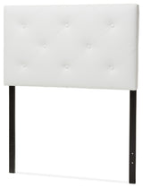 Baltimore Modern White Faux Leather Upholstered Twin Size Headboard