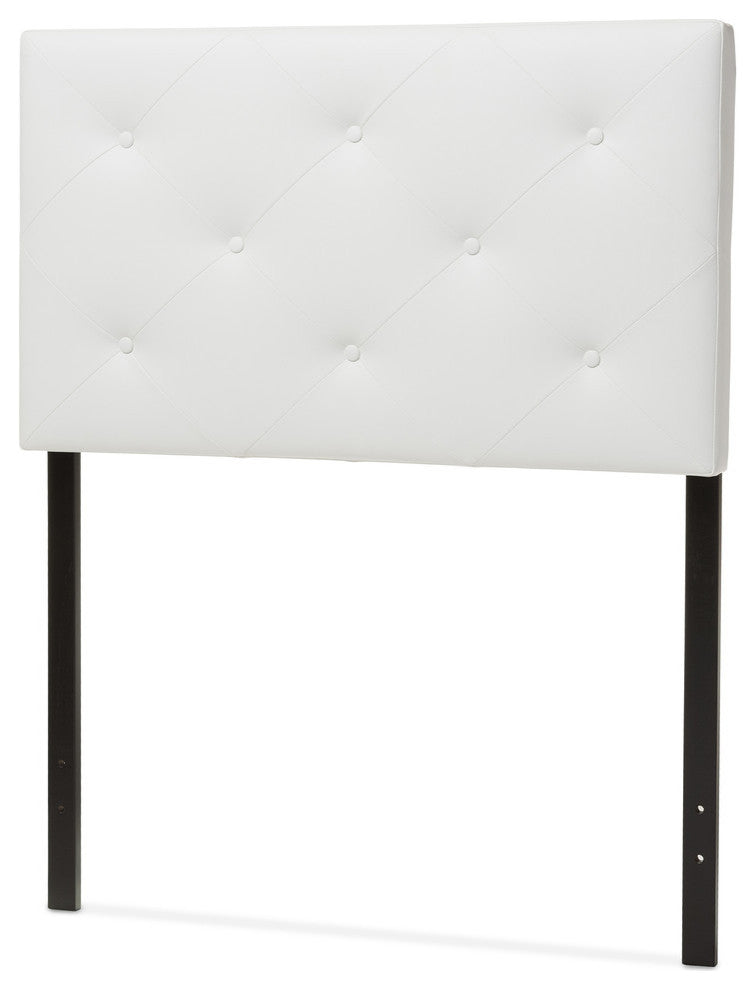 Baltimore Modern White Faux Leather Upholstered Twin Size Headboard