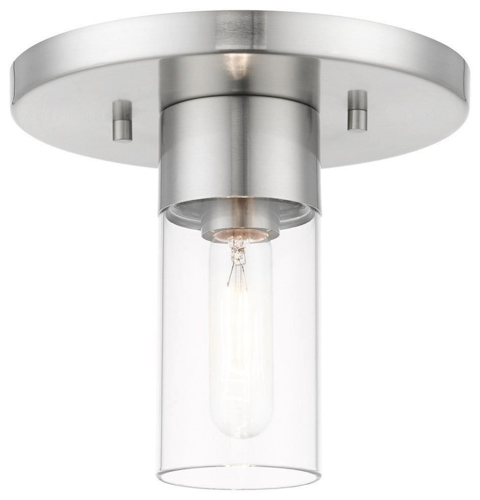 Carson 1 Light Brushed Nickel Flush Mount