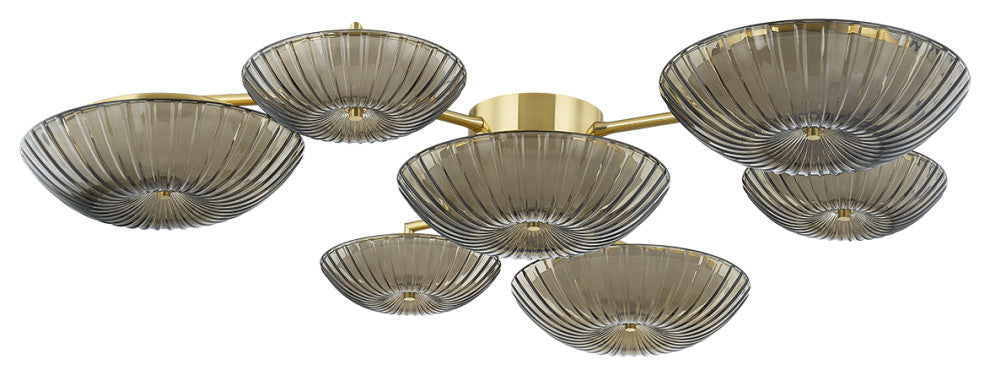 Corbett Lighting Birmingham LED Flush Mount, Vintage Brass, 51.5"Dx5.75"H