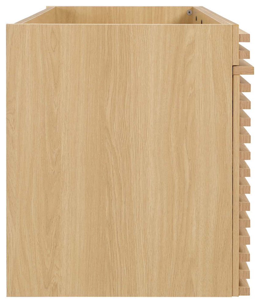 Render 48" Wall-Mount Bathroom Vanity Cabinet, Oak