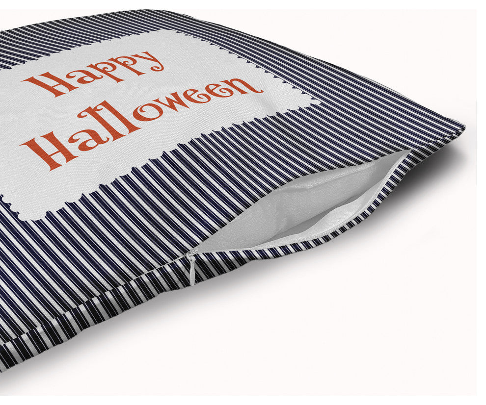 Happy Halloween Ticking Accent Pillow With Removable Insert, Navy, 20"x20"