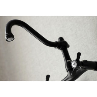 KS3220BEX 6" Adjustable Center Wall Mount Kitchen Faucet, Matte Black