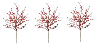 3 Pieces 26" Glitter Tea Leaf Christmas Spray, Red