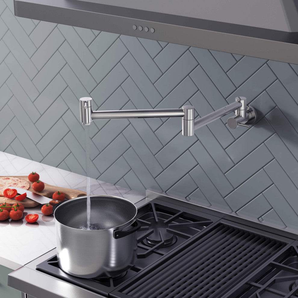 Circular Pot Filler, Chrome