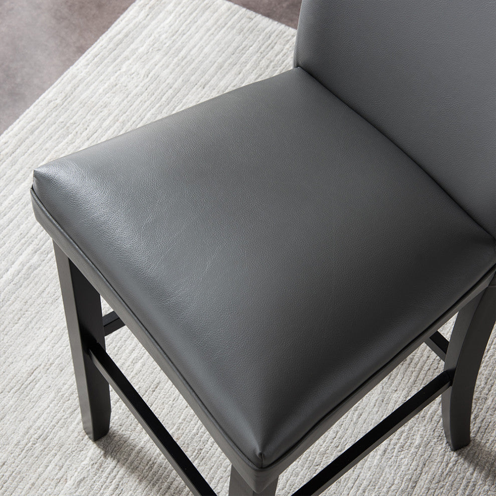 High Bar Chair, Gray Breathing Leather