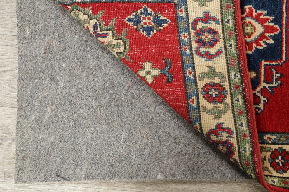 Kazak Pakistani Traditional Oriental Hand Made Wool Runner Rug, Red, 5'11"X2'1"