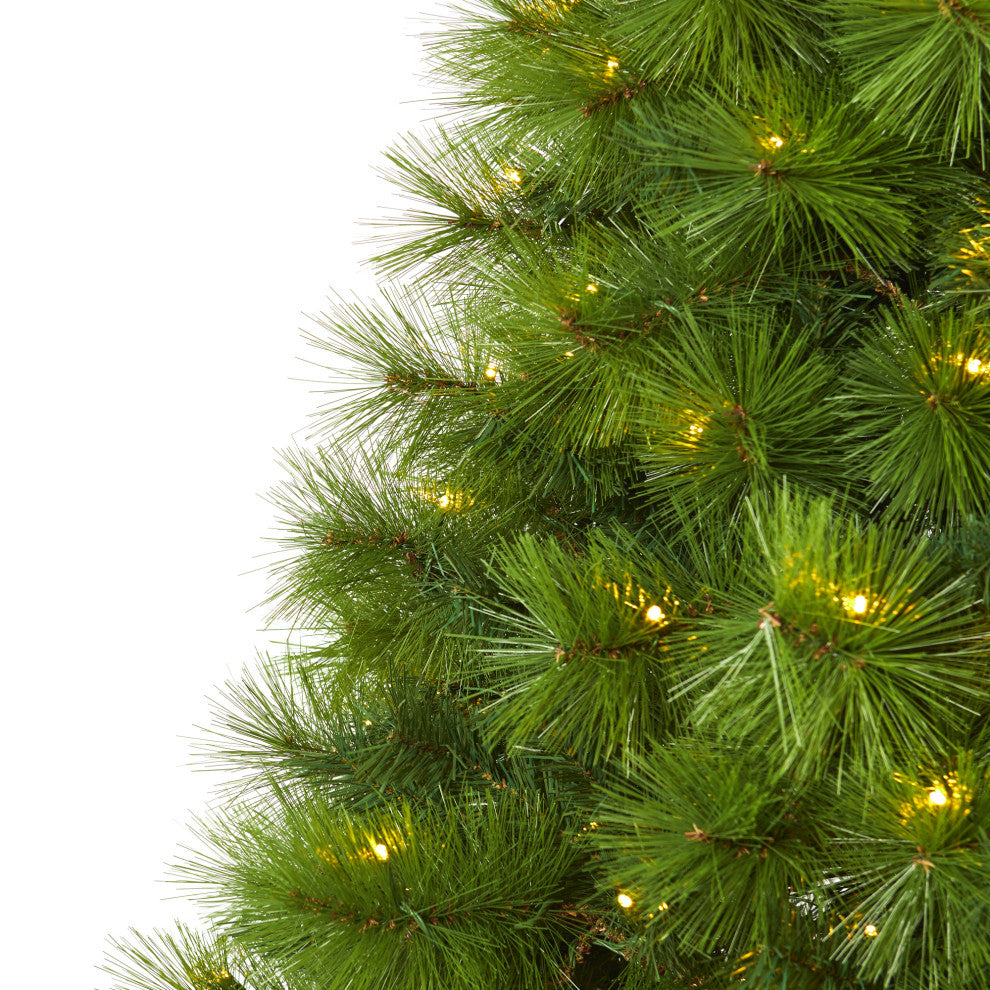 6' Green Scotch Pine Artificial Christmas Tree With 300 Clear LED Lights