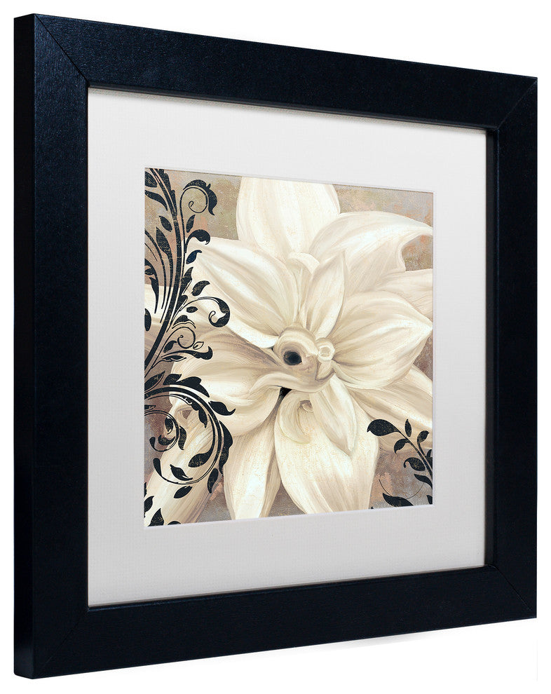 Color Bakery 'Winter White II' Art, Black Frame, White Matte, 11"x11"