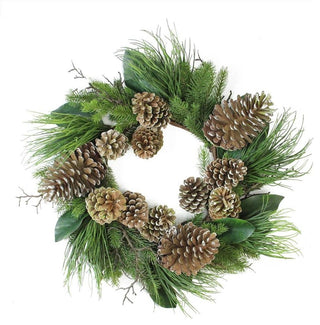 28" Mixed Pine With Large Pine Cones and Foliage Christmas Wreath
