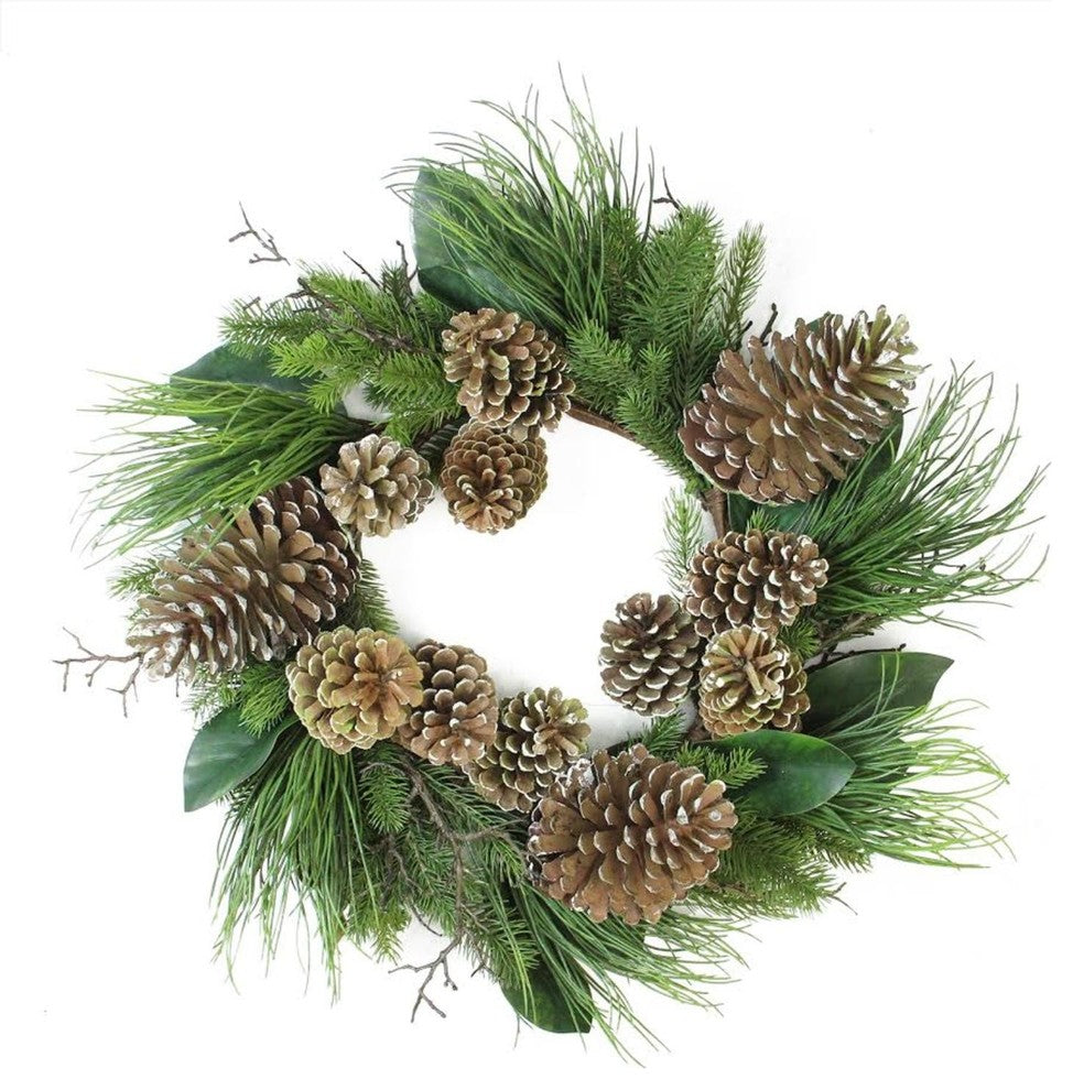 28" Mixed Pine With Large Pine Cones and Foliage Christmas Wreath