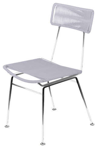Hapi Indoor/Outdoor Handmade Dining Chair, Clear on Chrome