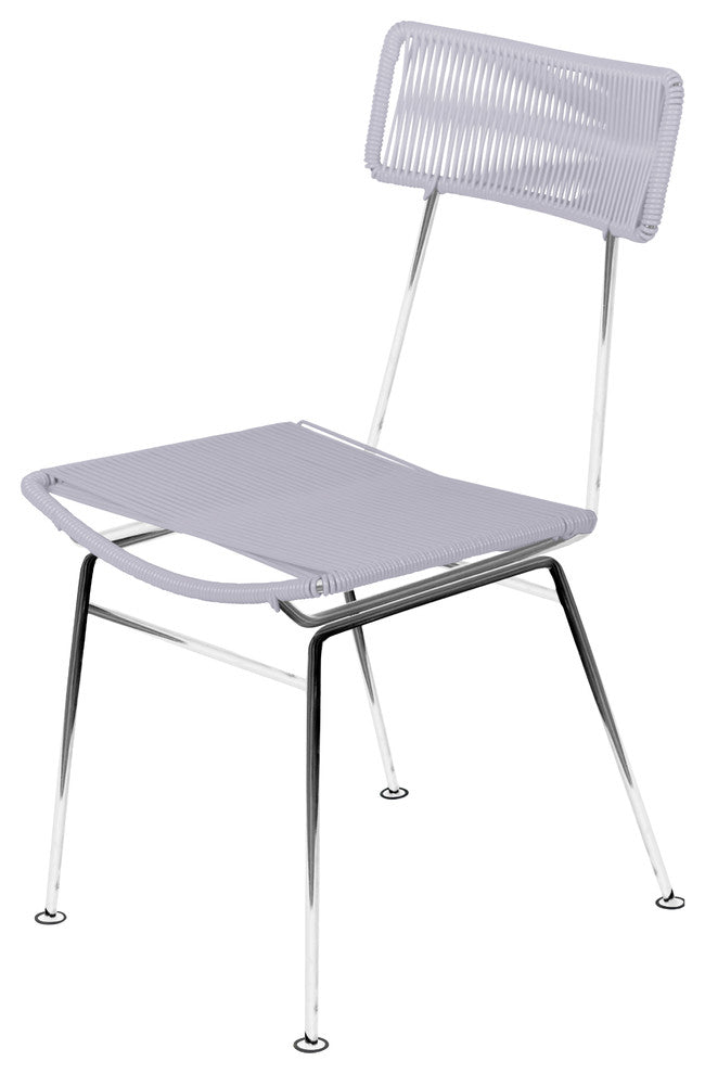 Hapi Indoor/Outdoor Handmade Dining Chair, Clear on Chrome