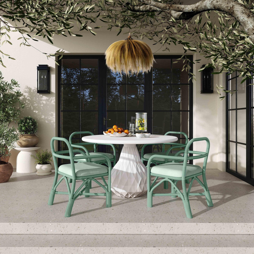 Ginny Green Rattan Dining Chair - Green