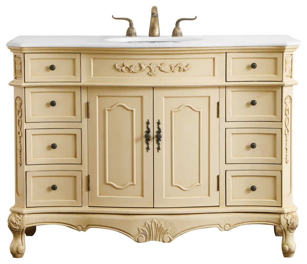 Bathroom Vanity, Light Antique Beige, 48", Single Sink