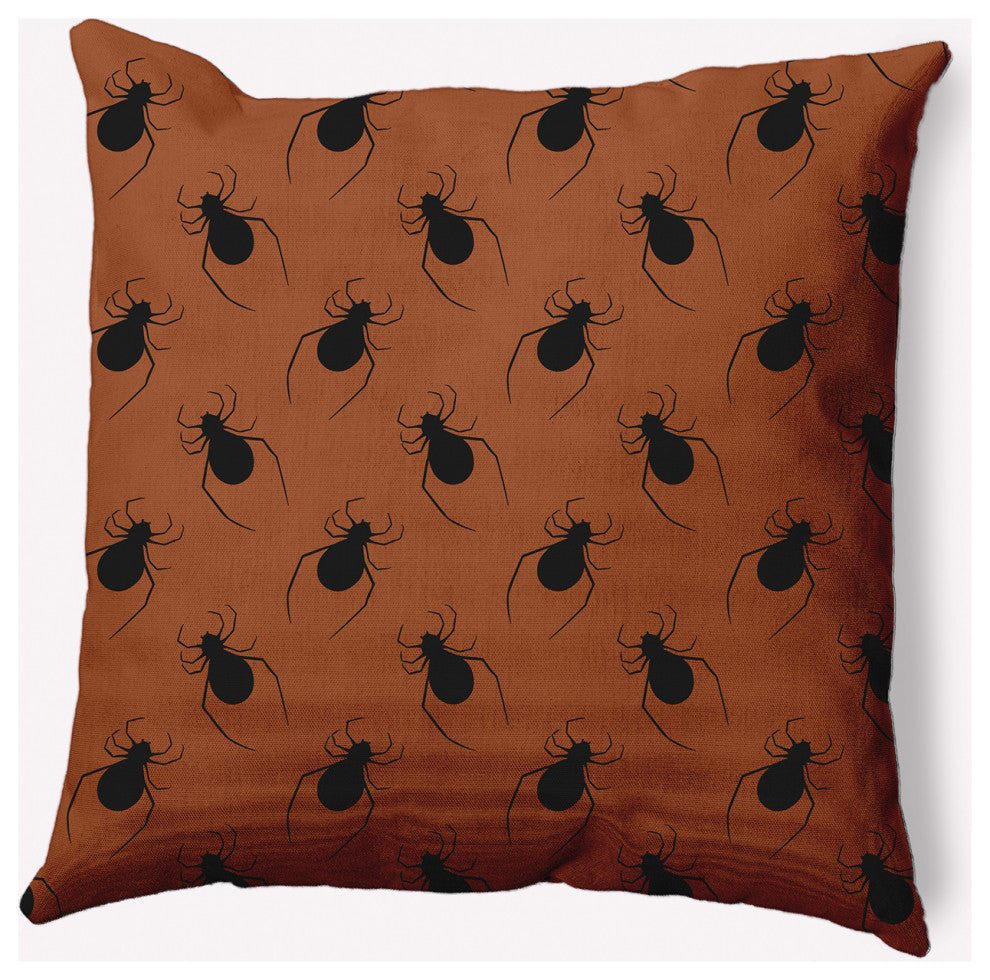 20" x 20" Spider Pattern Indoor/Outdoor Polyester Throw Pillow, Sienna