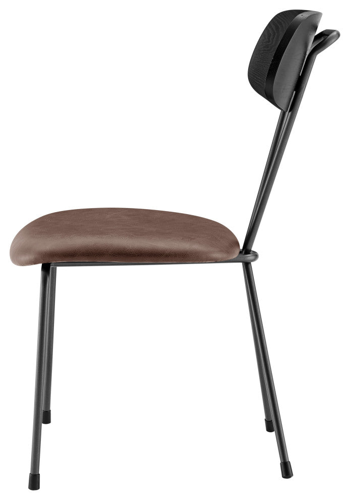 Elise Dining Side Chair, Toasted Dark Brown, Pu