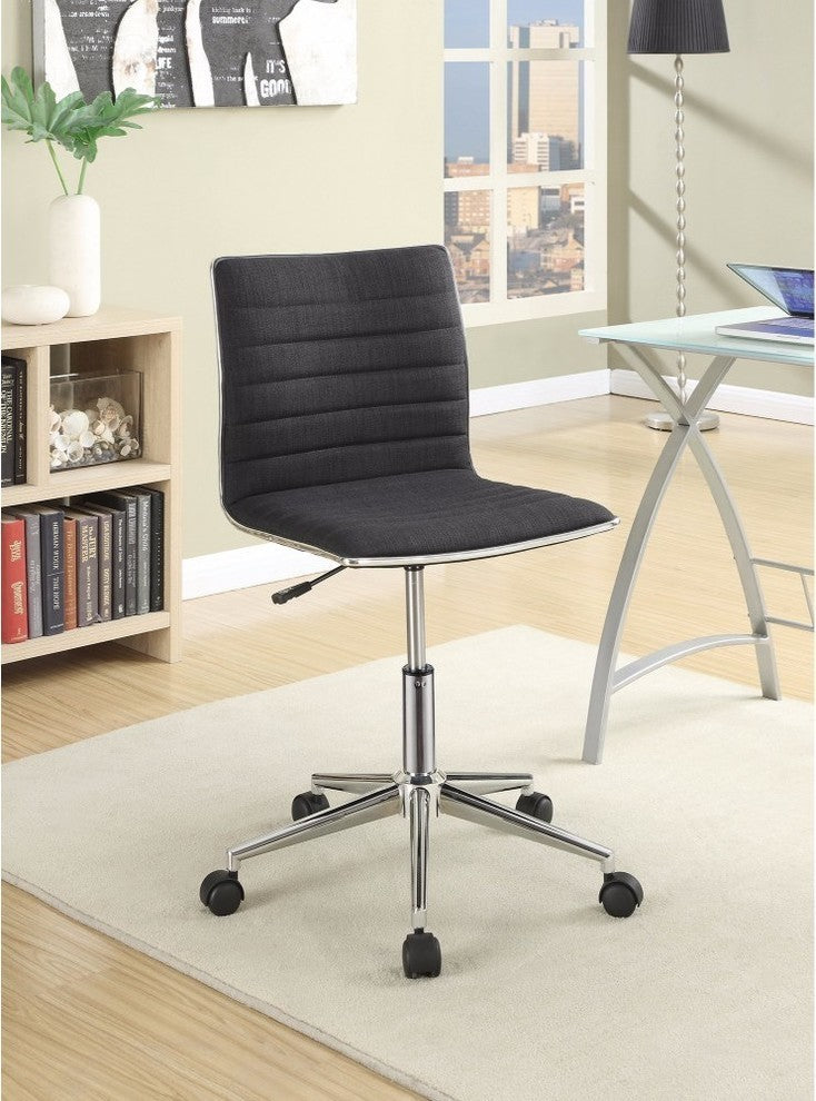 Benzara BM159080 Contemporary Mid-Back Desk Chair, Black
