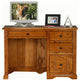 Eagle Furniture, Oak Ridge Single-Pedestal Desk, Medium Oak, Without Hutch
