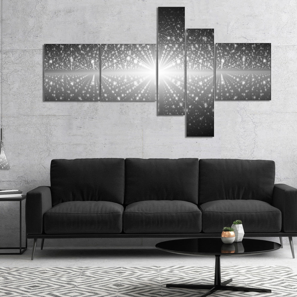 Cosmic Galaxy with Shining Stars, Abstract Wall Art Canvas, 60"x32", 5 panels