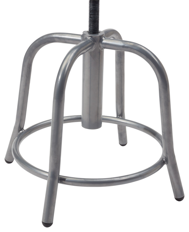NPS 18"-25" Height Adjustable Stool, 3" Fabric Cobalt Blue Seat, Grey Frame
