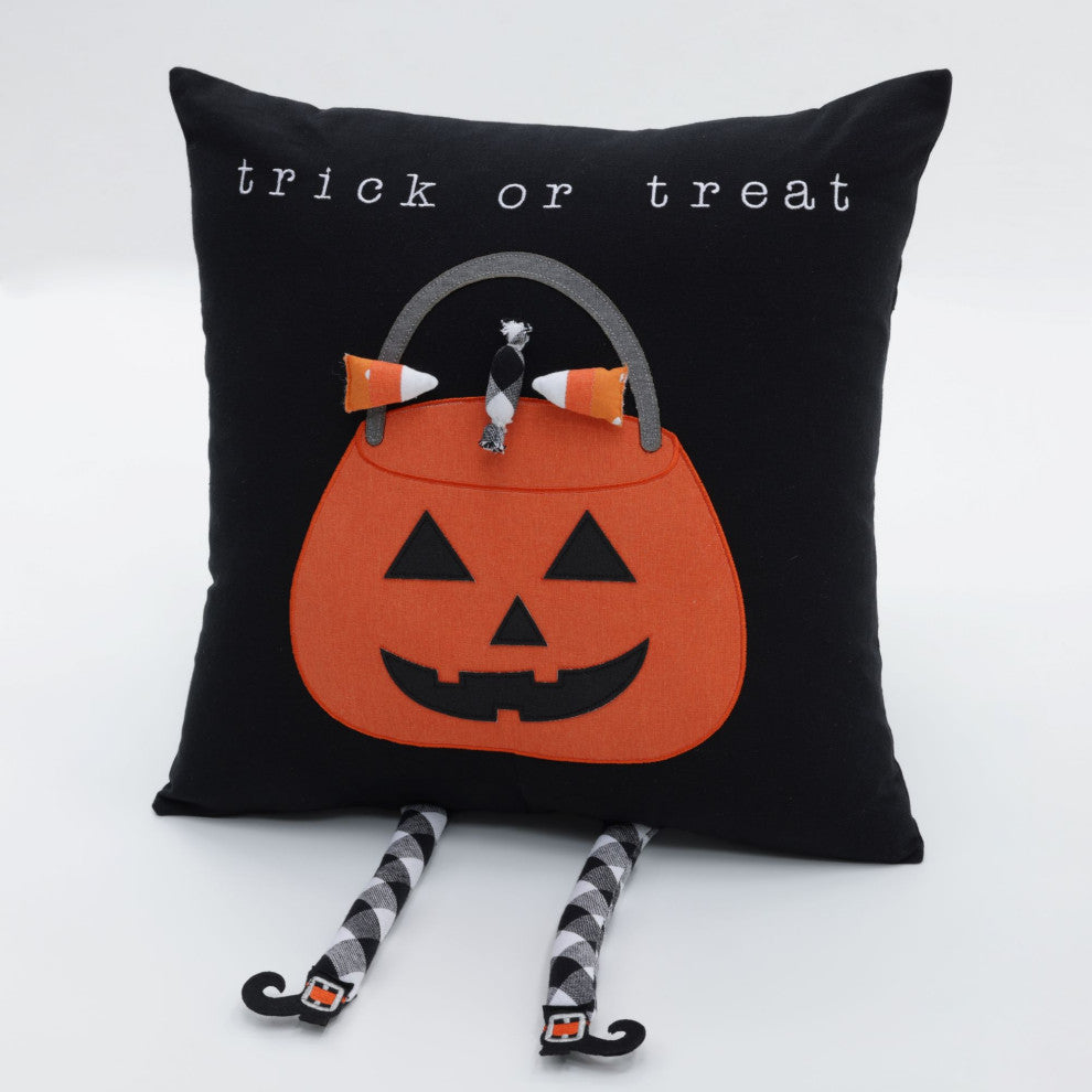 Pillow Perfect Halloween Pillow Trick or Treat Pumpkin, 12"x20"