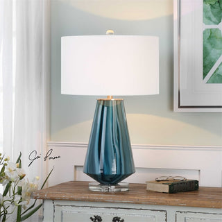 Pescara Teal-Gray Glass Lamp Designed by Billy Moon