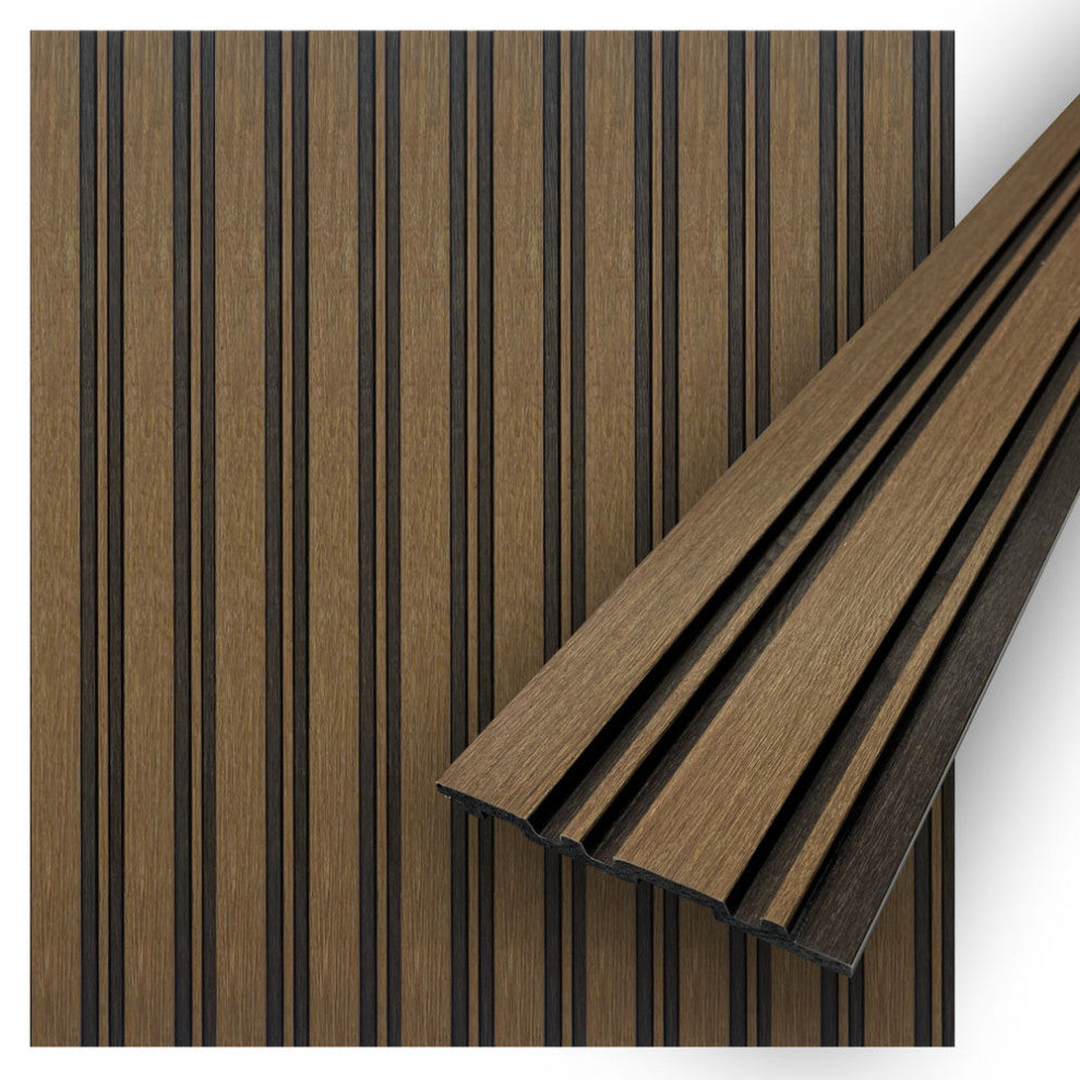 Waterproof Slat Panel, Walnut, Pack of 6