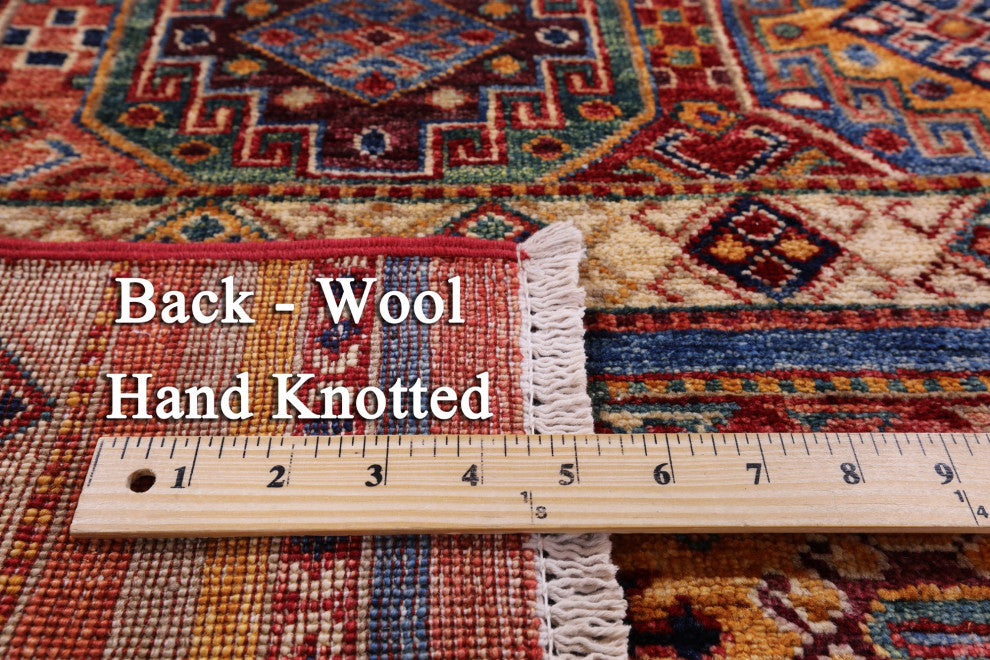 Super Kazak Khorjin Handmade Wool Runner Rug 2' 6" X 8' 1" Q11005