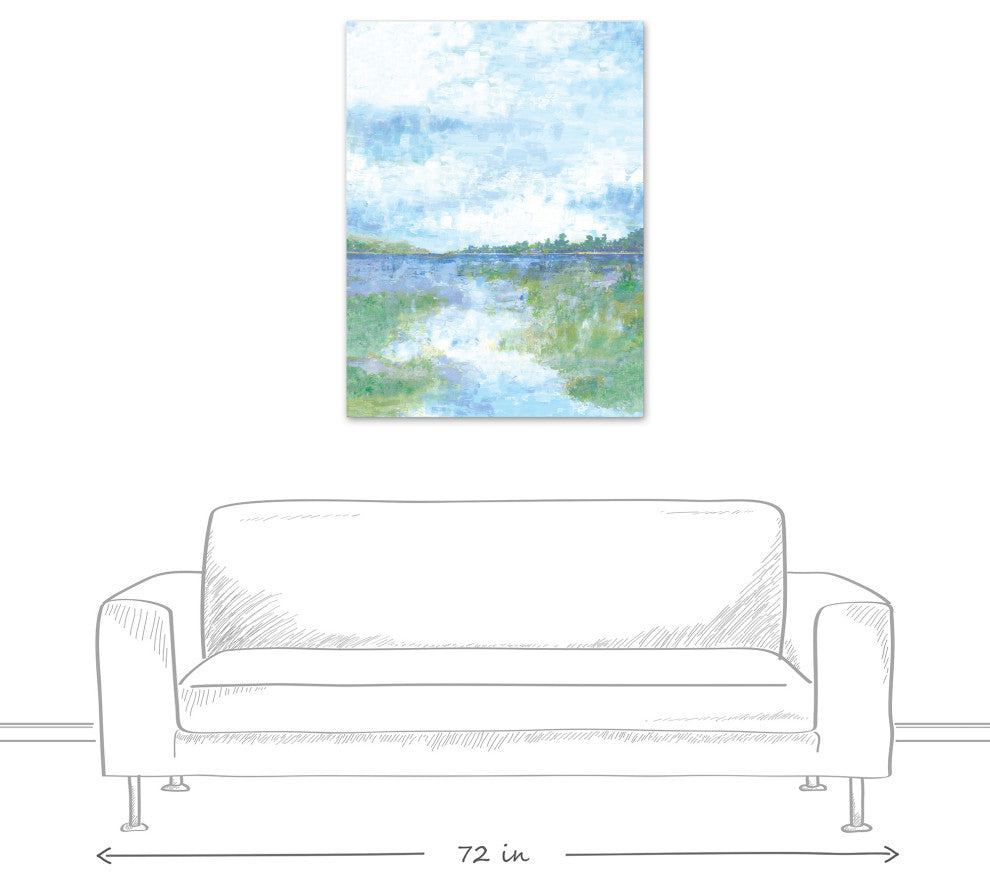 Blue Landscape with Marsh 30x40 Canvas Wall Art
