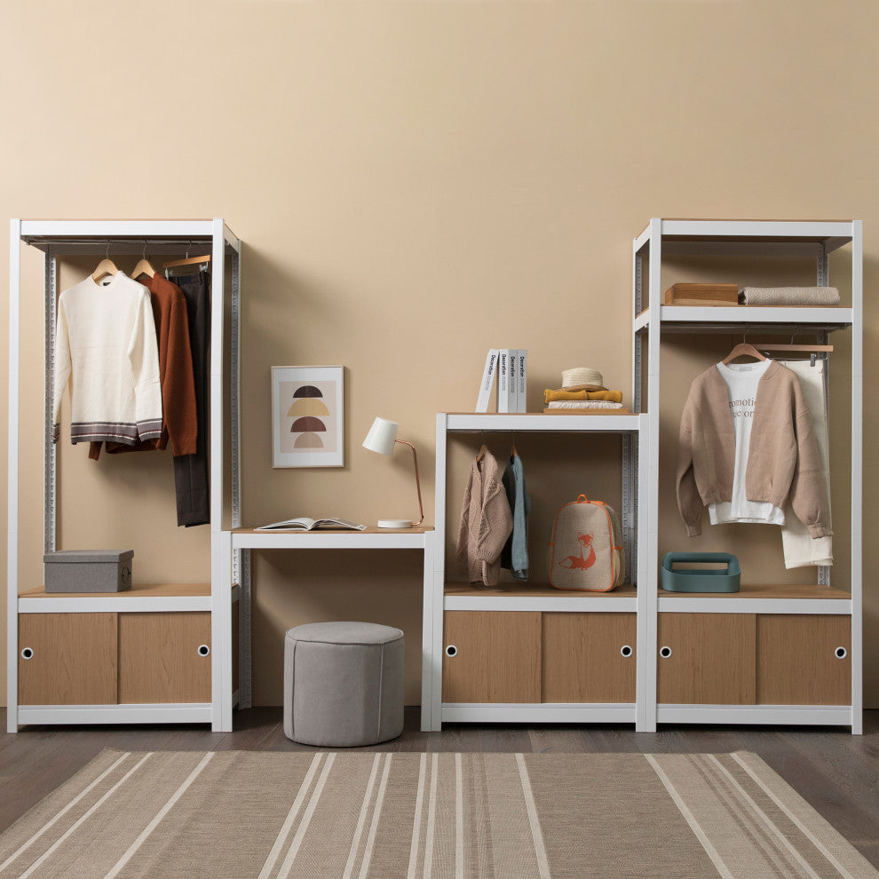 Kepsuul Customizable Modular Clothing Rack, White