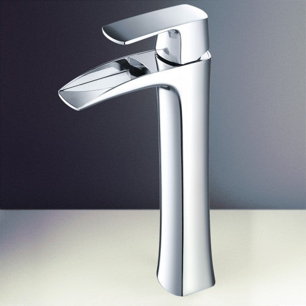 Cristallino Modern Glass Bathroom Vanity With Frosted Vessel Sink-FFT3072BN
