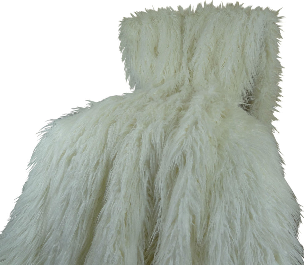 Plutus Mongolian Faux Fur Throw Blanket, 60x90