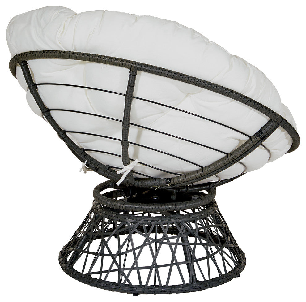 Papasan Chair, White/Black