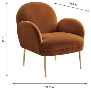 TOV Furniture Gwen Cognac Velvet Chair
