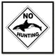 "No Hunting" Sign White Canvas Print, Custom Picture Frame, 15"x15"