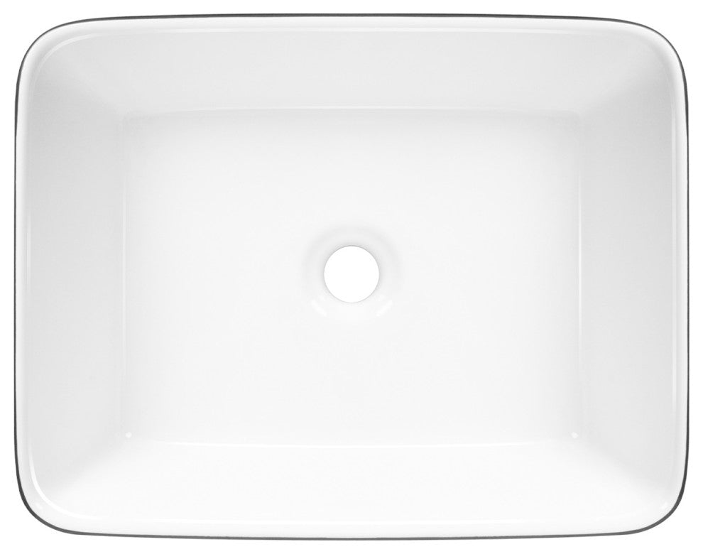 19"X15" Ceramic Rectangular Vessel Bathroom Above Counter Sink