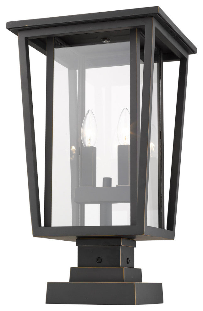 Z-Lite 571PHBS-SQPM Seoul 2 Light 21" Tall Outdoor Pier Mount - Oil Rubbed