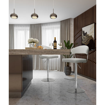 TOV Furniture Cosmo Light Grey Stainless Steel Barstool