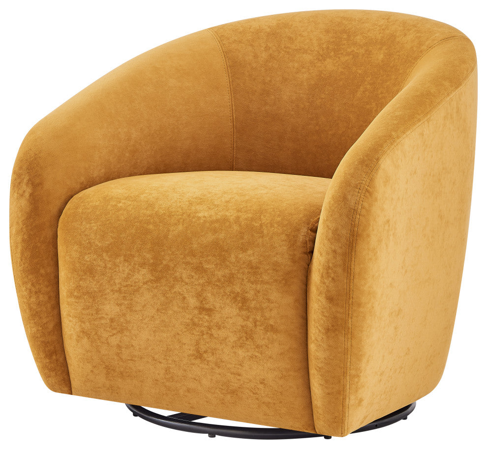 Regina Velvet Swivel Accent Arm Chair, Dainty Caramel