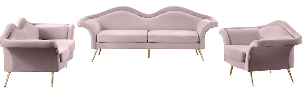 Lips Velvet Upholstered Sofa, Pink