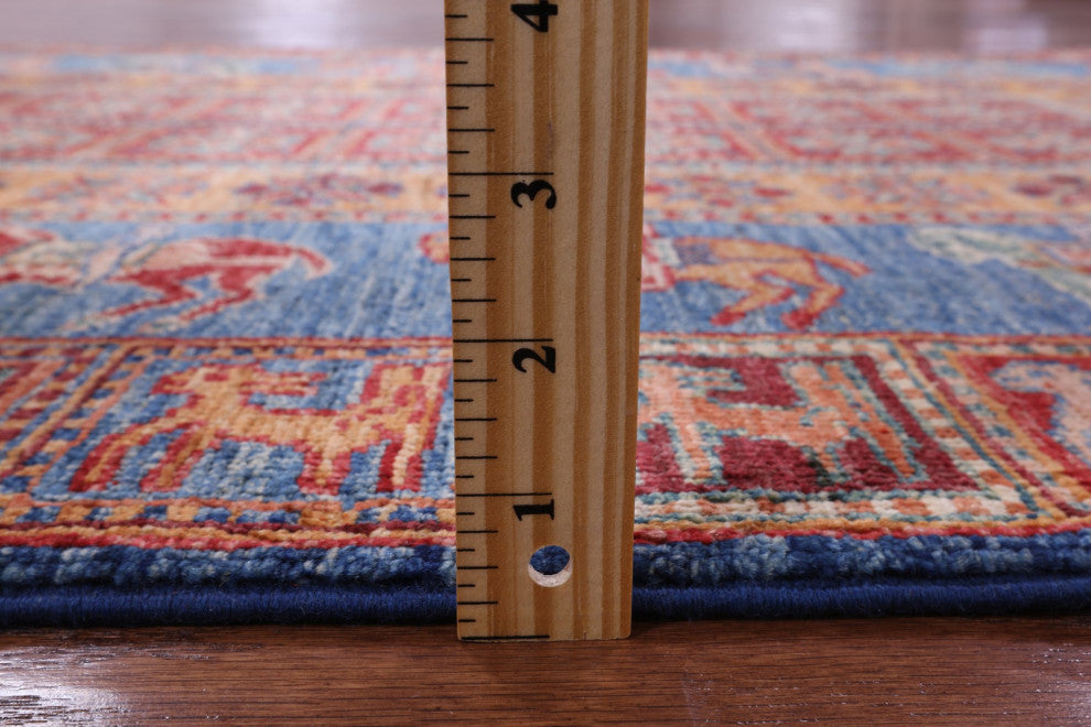 3' 5" X 4' 11" Antiqued Pazyryk Historical Design Hand-Knotted Rug Q10697