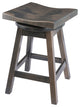 Rustic Swivel Saddle Stool, Maple Wood, Antique Slate, Bar Height, 30"
