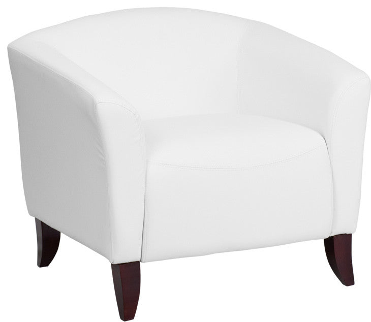 Hercules Imperial Series Leather Chair, White, 32"x29"x30"