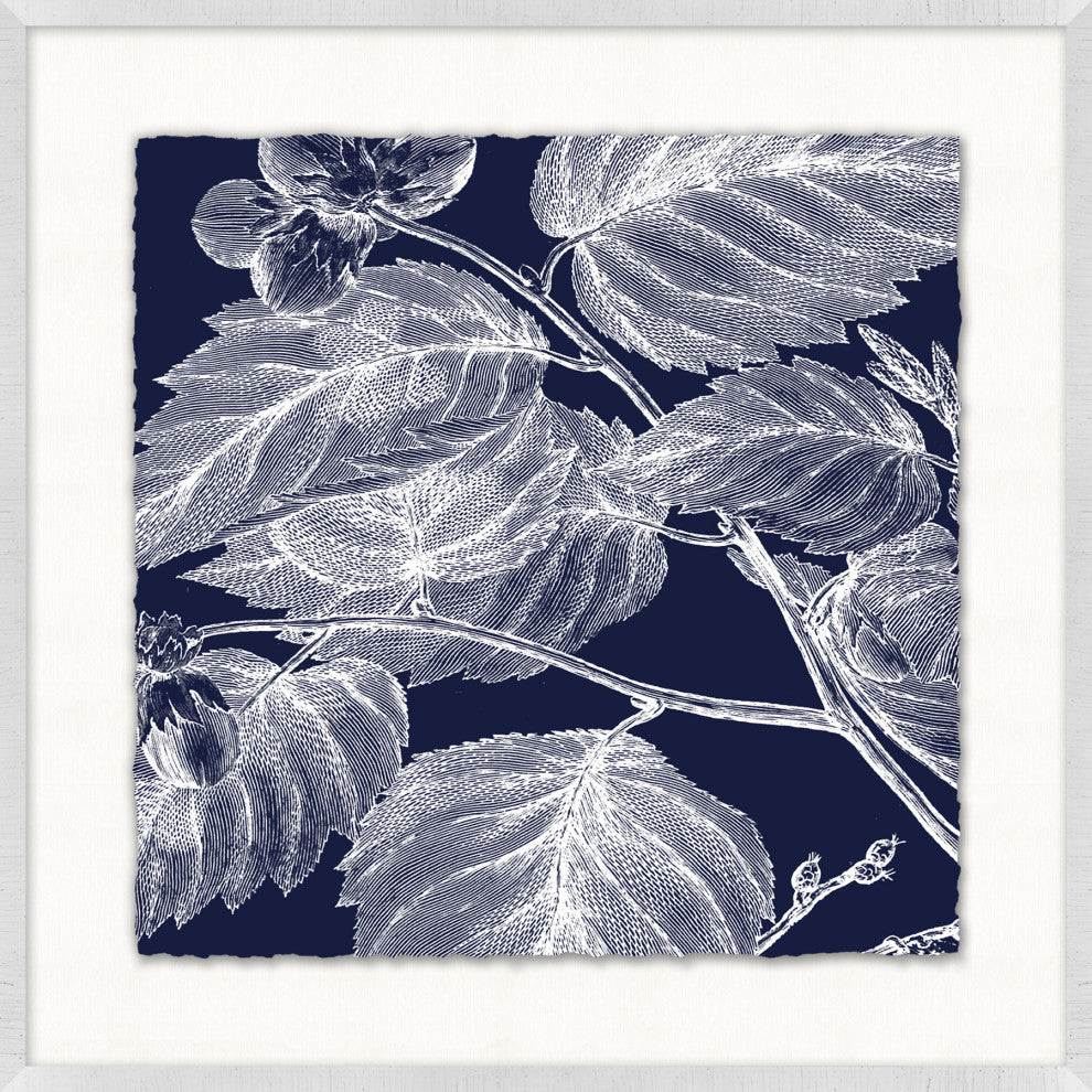 Transitional Leaf Composition On Navy 8, Giclee Reproduction Artwork