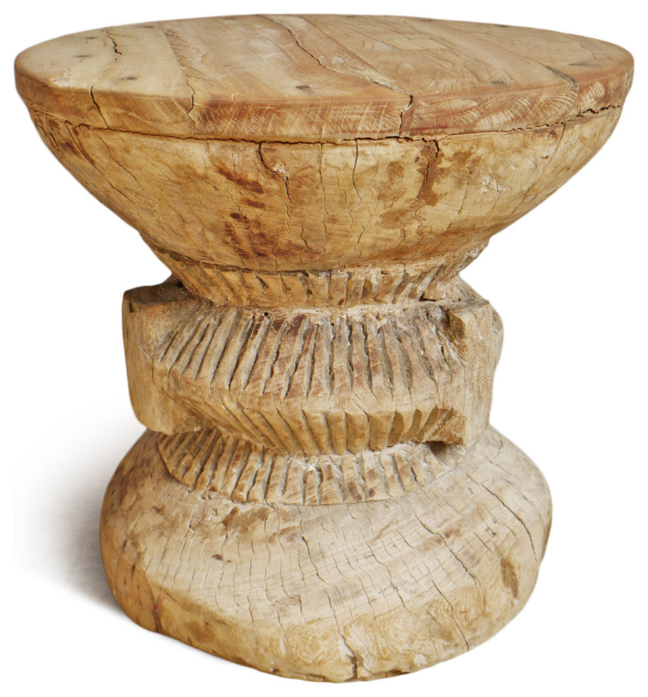 Consigned Old Ukhali Wood Stool Table 3