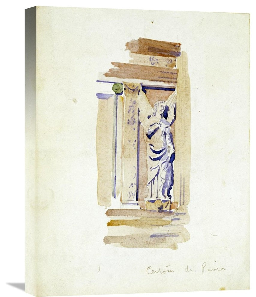 "Study of an Angel Statue" Canvas Giclee by Charles Rennie Mackintosh, 17"x22"